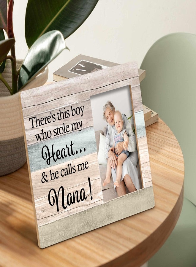 SRADMO Nana Picture Frame, Nana Frame, Pregnancy Announcements, Pregnancy Announcement For Grandparents, Grandma And Me Picture Frame, This Boy Calls Me Nana 10x8 Inch Wooden Tabletop Photo Frame - Image 2